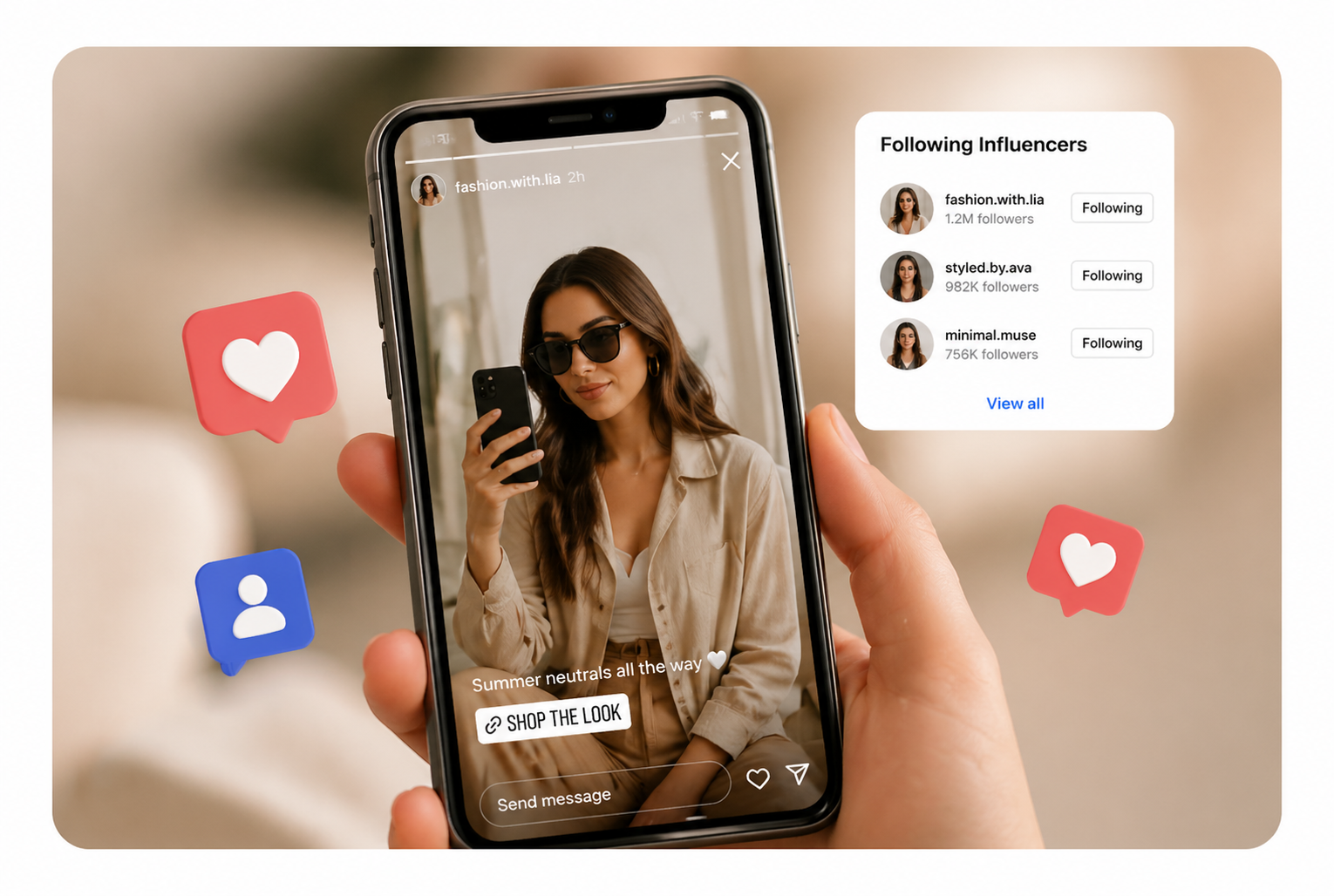 Following influencers